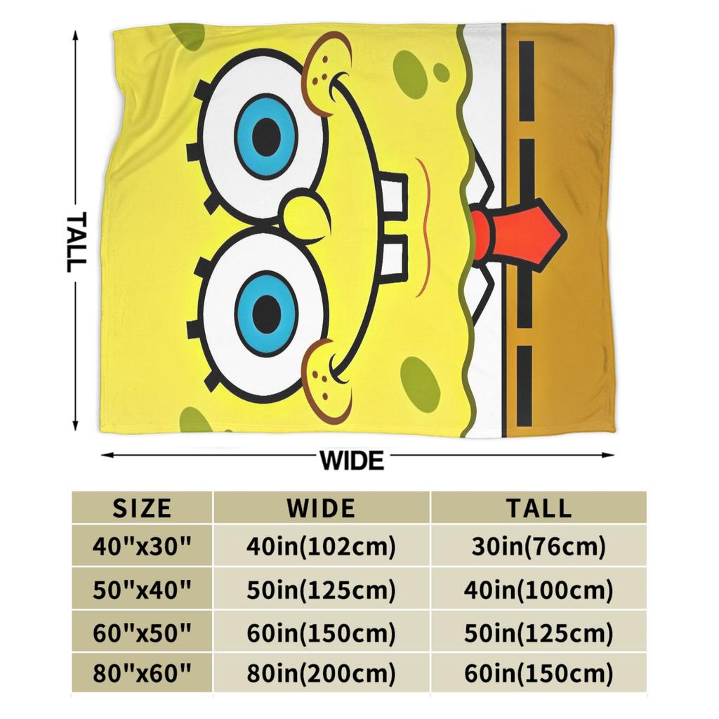 Anime SpongeBob SquarePants Blankets Flannel Awesome Warm Throw Blankets for Coverlet Textile Decor