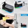 1-in-1 Hand and Dish Soap Dispenser Set with Sponge Holder Dual Countertop Kitchen Sink Soap Pump Organizer