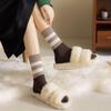[10 Pairs SET] Women's Two-Tone Bone Banding Mid-Calf Socks