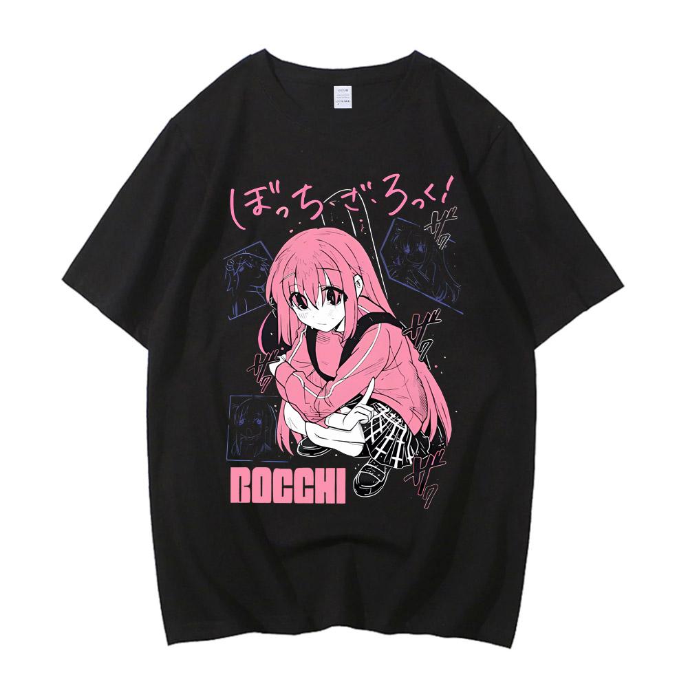 

Unisex Anime Cos BOCCHI THE ROCK Hitori Gotoh Ljichi Nijika Cotton Casual Short Sleeve Tees High Quality Streetwear 4XL