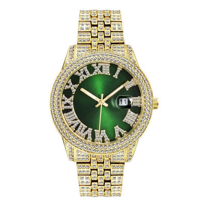MISSFOX Luxury Water Resistant Watch Hip Hop Bling Calendar Quartz Women Men