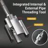 Integrated Internal & External Pipe Threading Tool, Rethreading Tool Kit, 2-in-1 Pipe Thread Cutter, Electric Drill Compatible Pvc Pipe Threader,