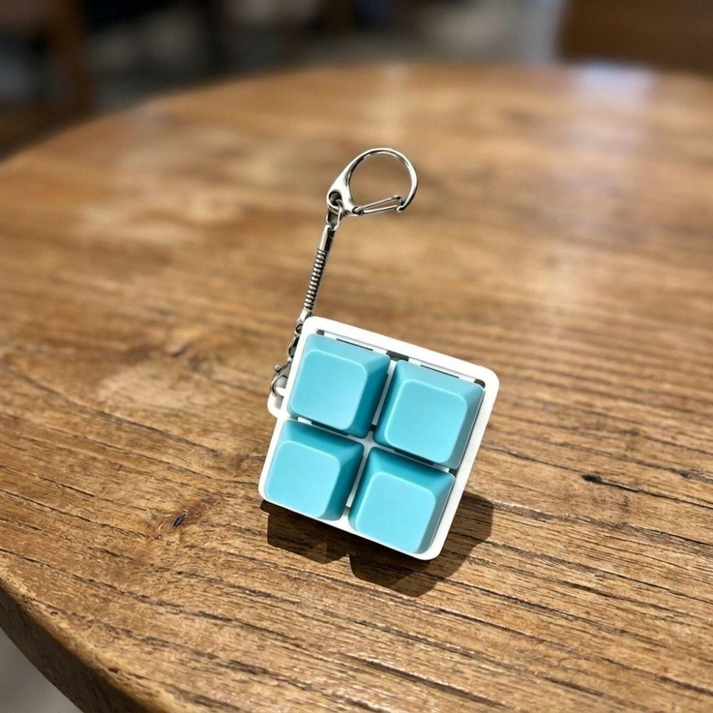 Macaron Color 2x2 Keyboard Fidget Toy Easy To Press Keyboard Keycap Key Chain Gifts