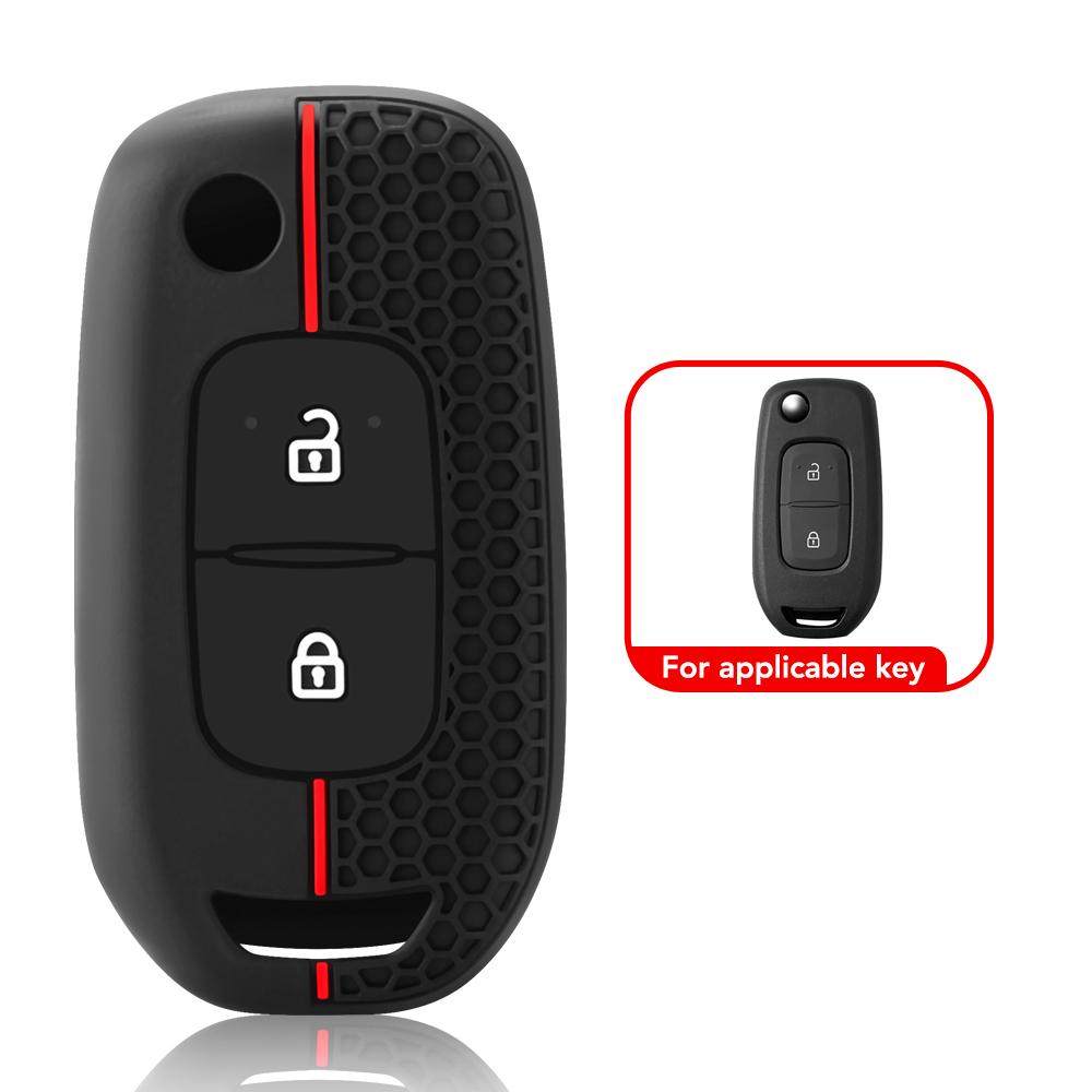 Silicone Car Flip Key Case Cover for Renault Kwid 2026 Kadjar Captur Megane Sandero Stepway Logan Clio 5 2026 Arkana 2020 2026