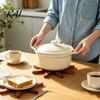 Compact Storage Trivet Set Collapsible Wooden Trivets for Hot Dishes, Christmas Tree Shaped Pot Mat Table, Wood Heat Folding Potholder Resistant