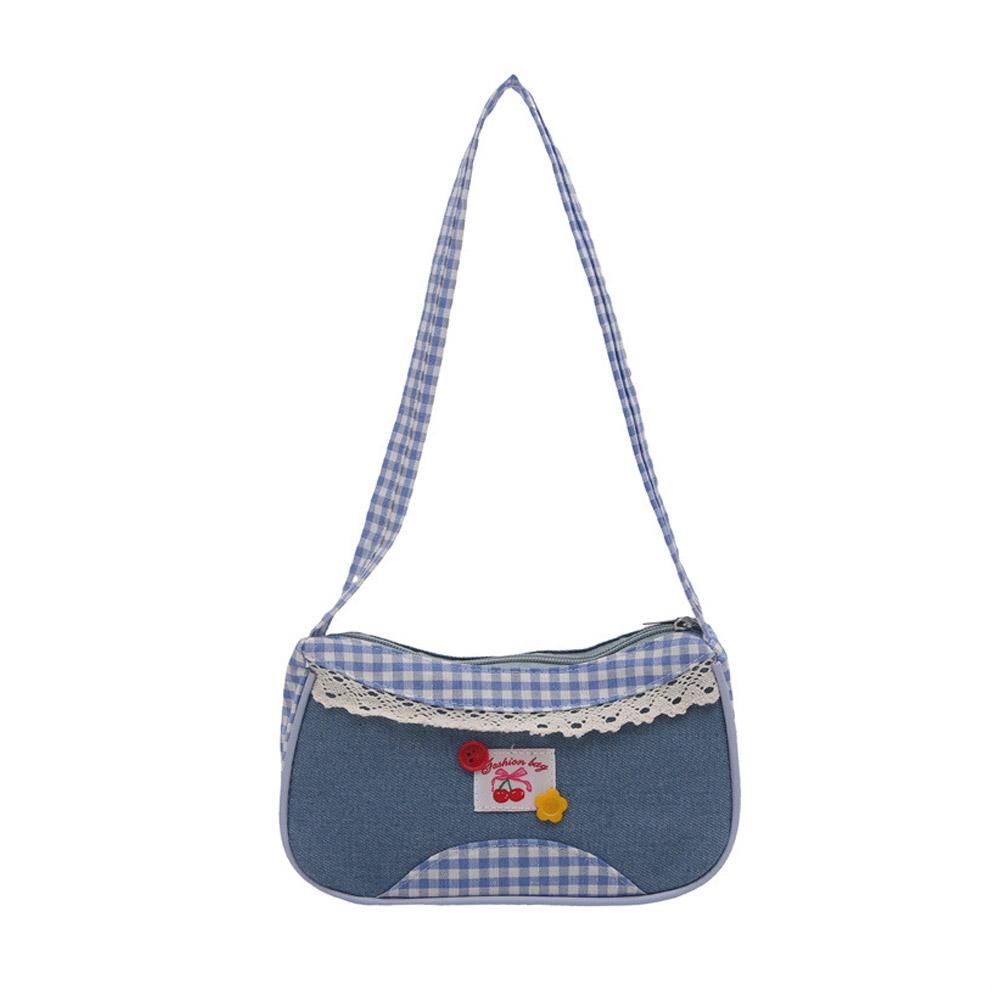 

Cute Checkered Handheld Handbag Underarm Bag Sweet Women s Simple And Fresh Fashion Casual Commuting Shopping Shoulder Bag