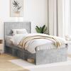 Bed Frame with Storage Space and Headboard Concrete Grey 90 x 190 cm