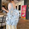Schoolbag new polka dot drawstring schoolbag female Japanese girl soft girl student backpack lightweight and versatile go out play backpack