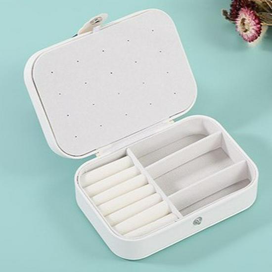 Compact Leather Jewelry Box for Necklaces and Earrings - Elegant Storage Gift