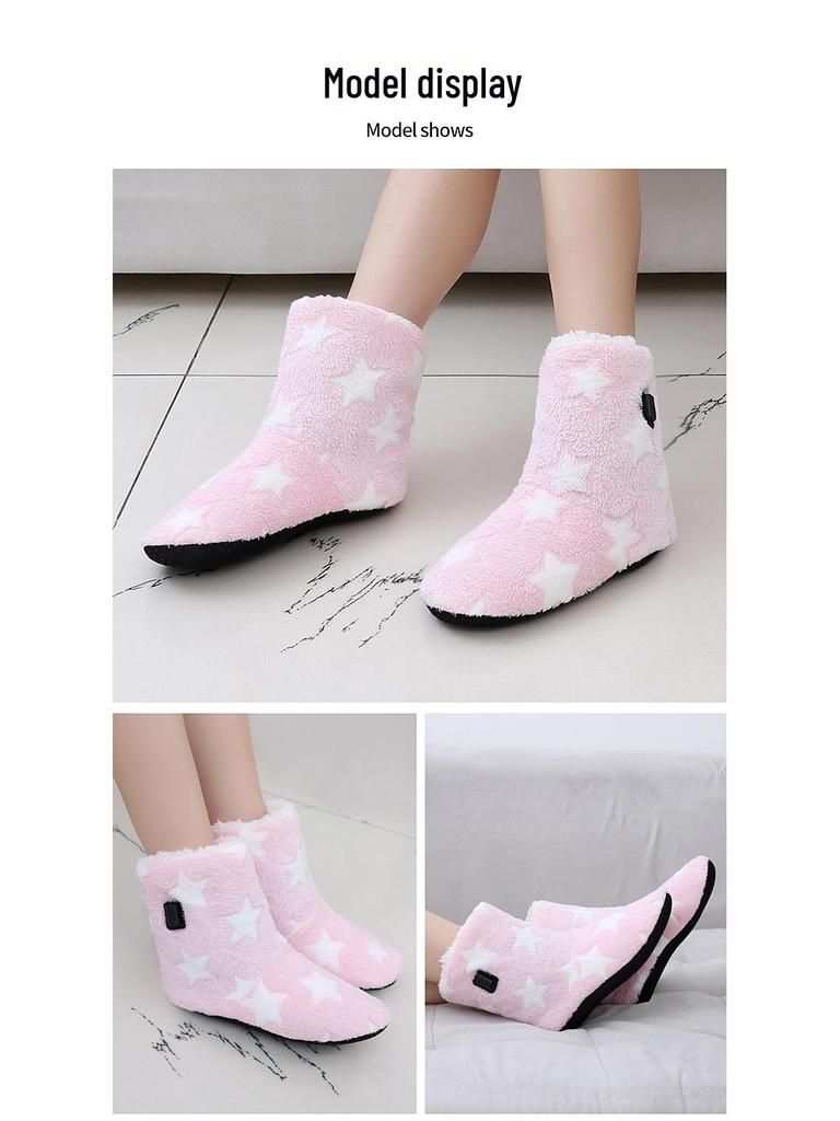 Unisex Electric Heated Indoor Cotton Slippers for Warmth