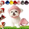 Red Wool Knit Dog Beanie with Ear Flaps Dog Warm Winter Hat Soft Knitted Pet Cap Cute Winter Hats for Cold Weather Outdoor