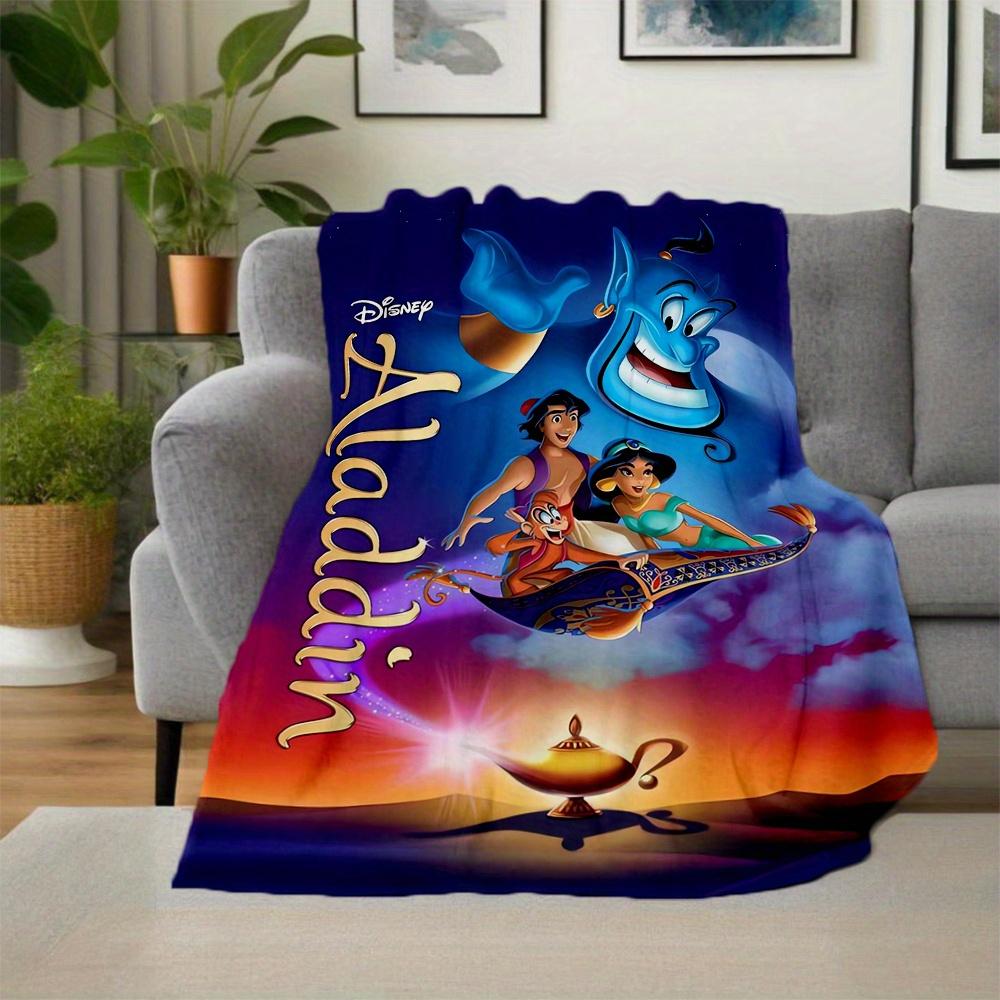 1 stk, Disney Aladdin Tegneseriepledd Festlig Julegave til Venn Mykt Kastepledd, Utendørspledd, Stue, Reise, Camping