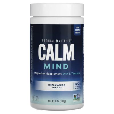CALM Mind, Magnesium with l-Theanine Supplement Drink Mix, Unflavored, 6 Oz (168 G)