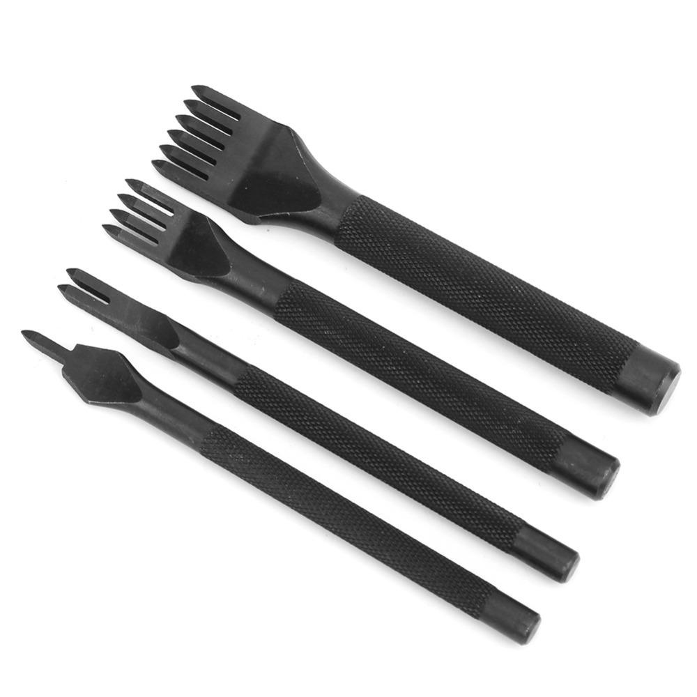4pcs 1/2/4/6 Prong Leather Craft Chisel Leather Stitching Punch For DIY Leather Crafting