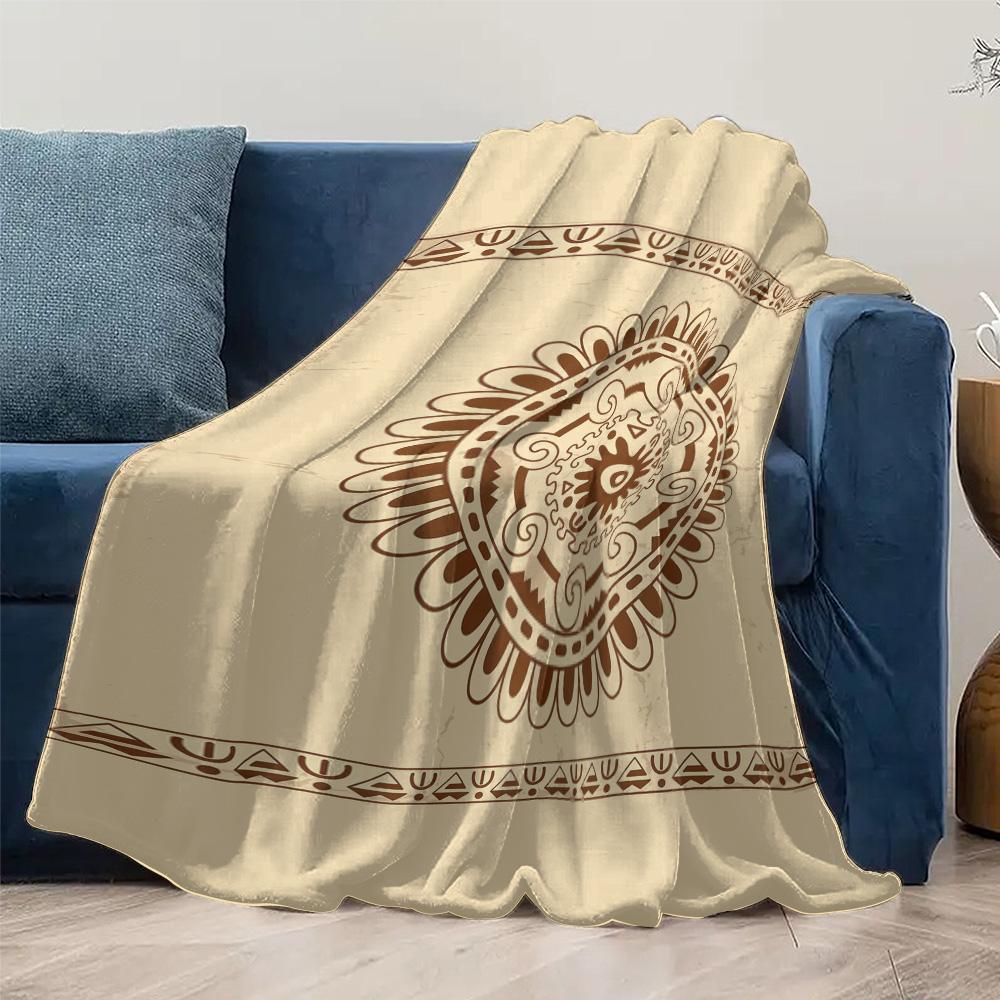 Boho Mandala Muster Decke Rund Dekorativer Überwurf Sofa Bettbezug Abstrakt Baumwoll Überwurf für Wohnzimmer Schlafzimmer