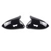 Golf 7 Gloss Black Horn Style Rearview Mirror Cover with Carbon Fiber Pattern (2014-2019)