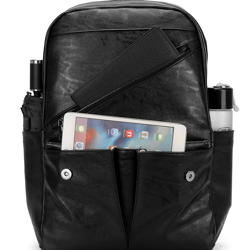 Rucsac PU pentru bărbați, multifuncțional, pentru afaceri, călătorii, capacitate mare, ghiozdan școlar pentru studenți