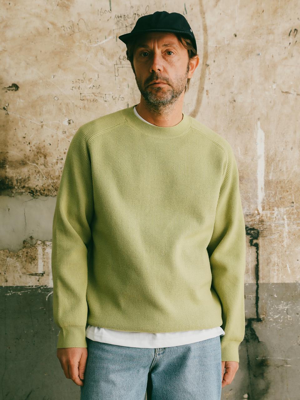 Iesn Washable Soft Hacci Round Knit Olive M