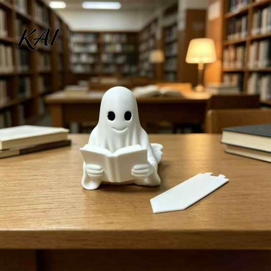 Novelty Reading Gifts Ghost Book Bookmark, 3D Printed Halloween Page Marker, Unique Stationery for Readers Lightweight PLA Clip Students And