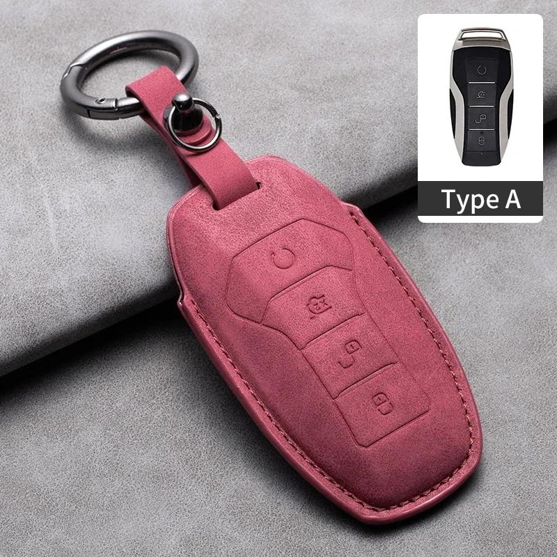 Car Remote Key Case Cover for BYD Tang EV600 Han EV Yuan ATTO 3 Song PLUS Pro MAX DMI Qin Leather Key Fob Shell Keychain