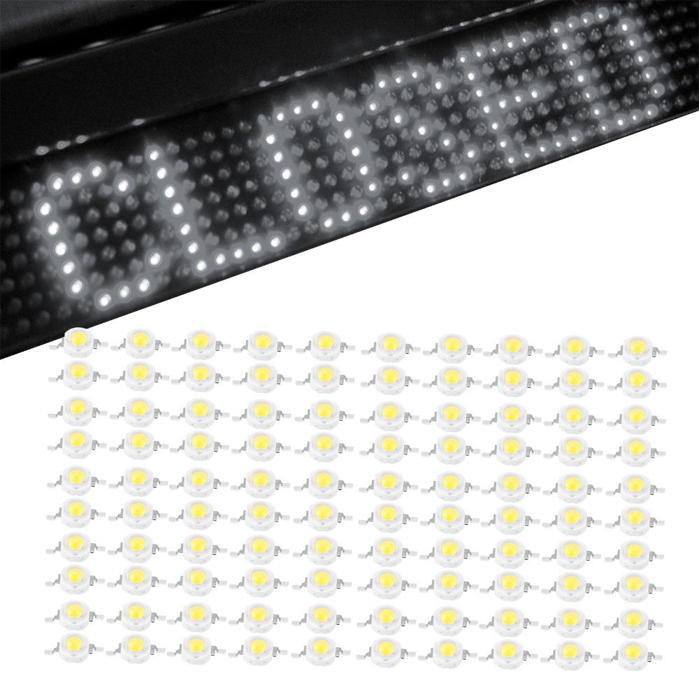 100PCS Aluminum High Power LED Beads 110LM/W DIY Lighting Fixtures Floodlight Replacement