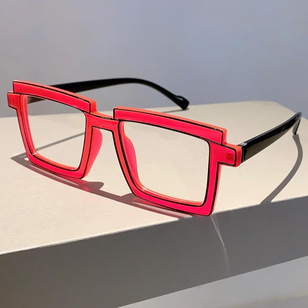 Vintage Square Eyeglasses  New Cute Cartoon Style Blue Light Blocking Spectacles Ins Trendy Optical Computer Eyewear
