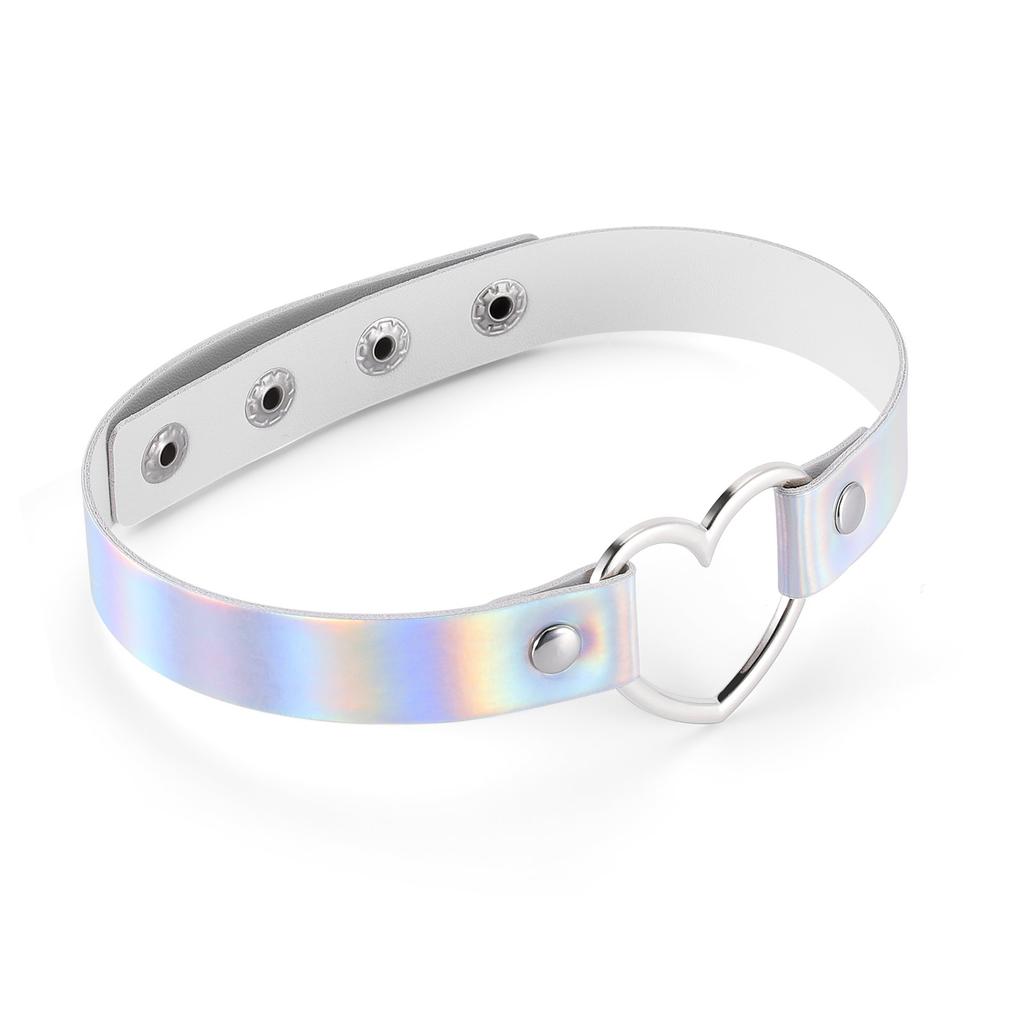 Women Men Girls Jewelry Women Heart Collar Choker PU Leather Clavicle Necklace