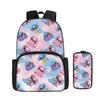 Cartoon Animation Backpack Student Backpack Full Print Backpack Portable Stationery Box Two-Piece Set