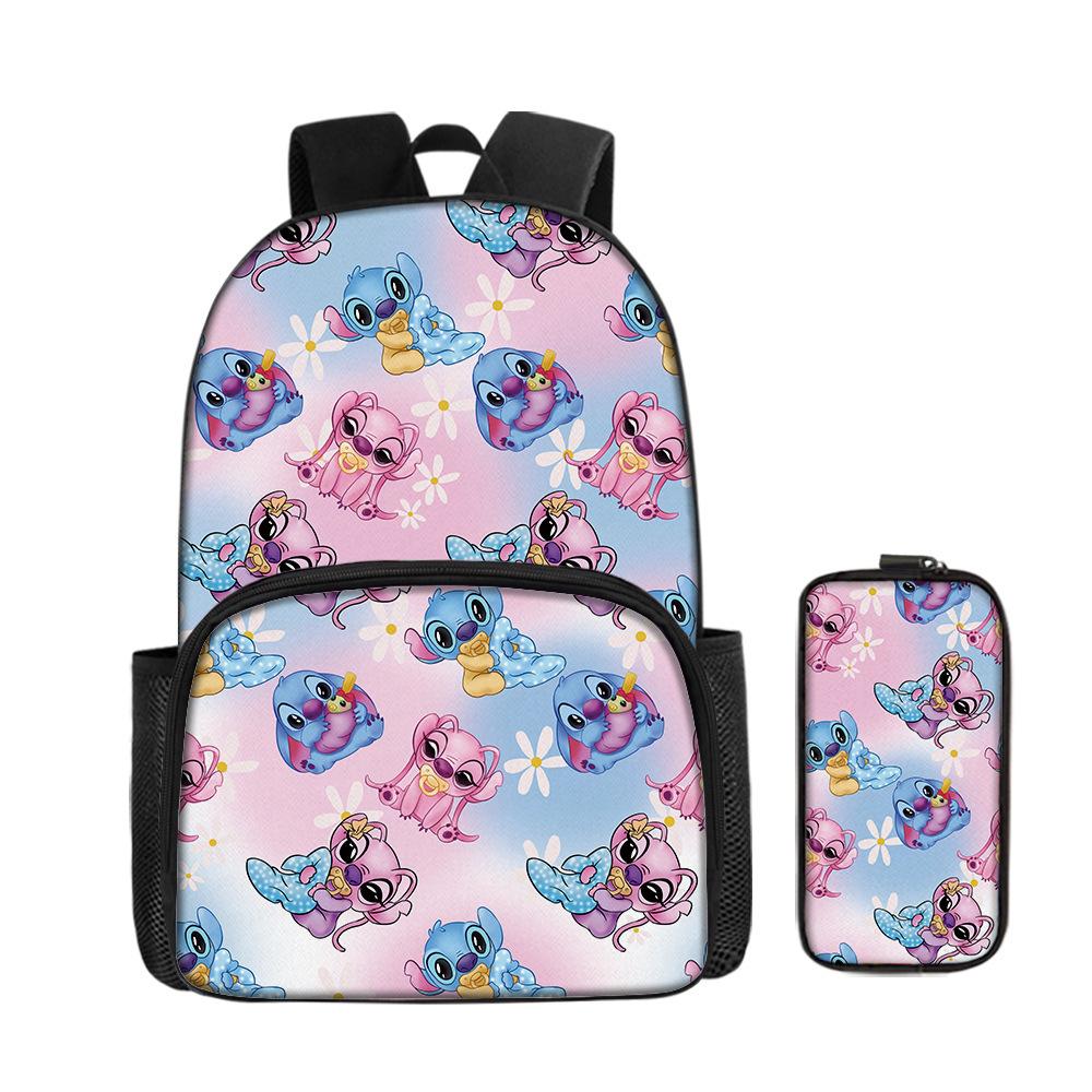 Cartoon Animation Backpack Student Backpack Full Print Backpack Portable Stationery Box Two-Piece Set