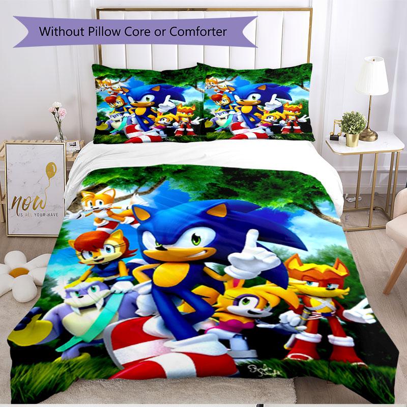 3pcs Duvet Cover Set (1*Duvet Cover + 2*Pillowcase, Without Core), Sonic Print Soft All‑Season Bedding Set, Home Bedroom Decor Gift
