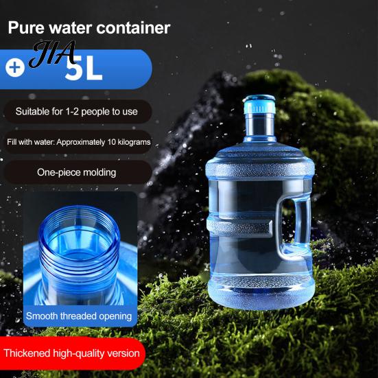 Food Grade Plastic Water Jug with Handle And Cap, Reusable Large Capacity Dispensers, Easy Grip Dispenser Transparent Bottle for Home Office