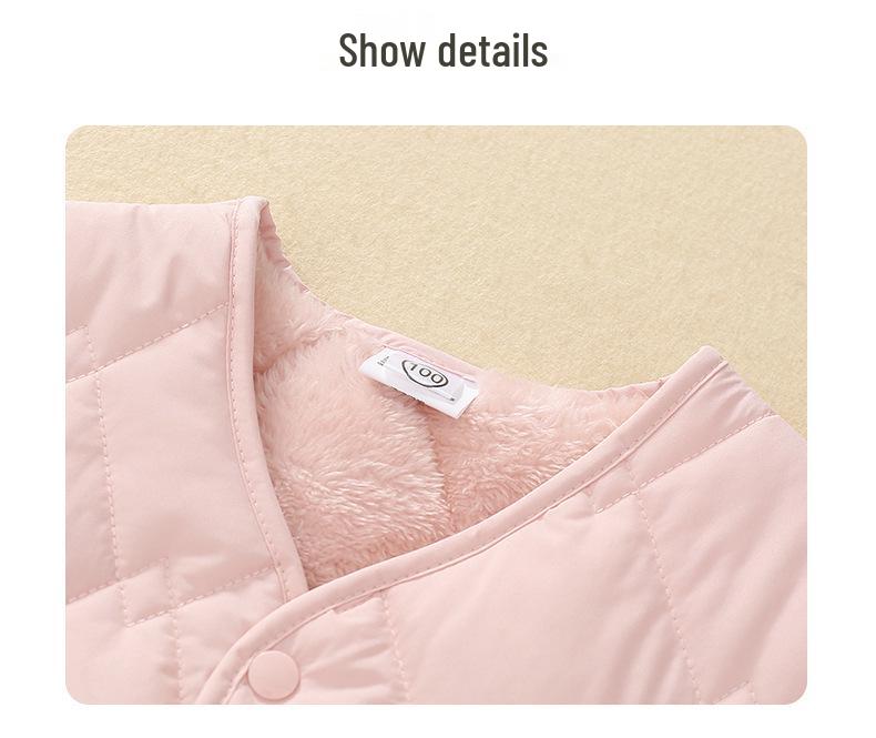 Children's Fleece-Lined Winter Vest: Warm & Thickened for Boys and Girls, Infant Class A