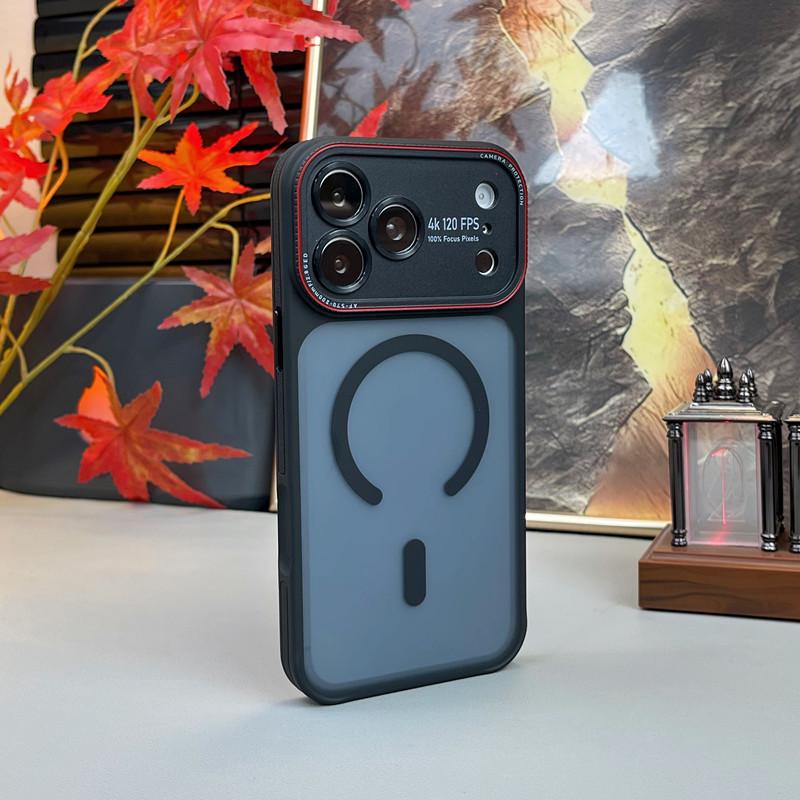 

Compatible Lycra Magnetic Window Anti-Drop Frosted Case for iPhone 17 Pro Max/16/15 iPhone 16 Pro Max