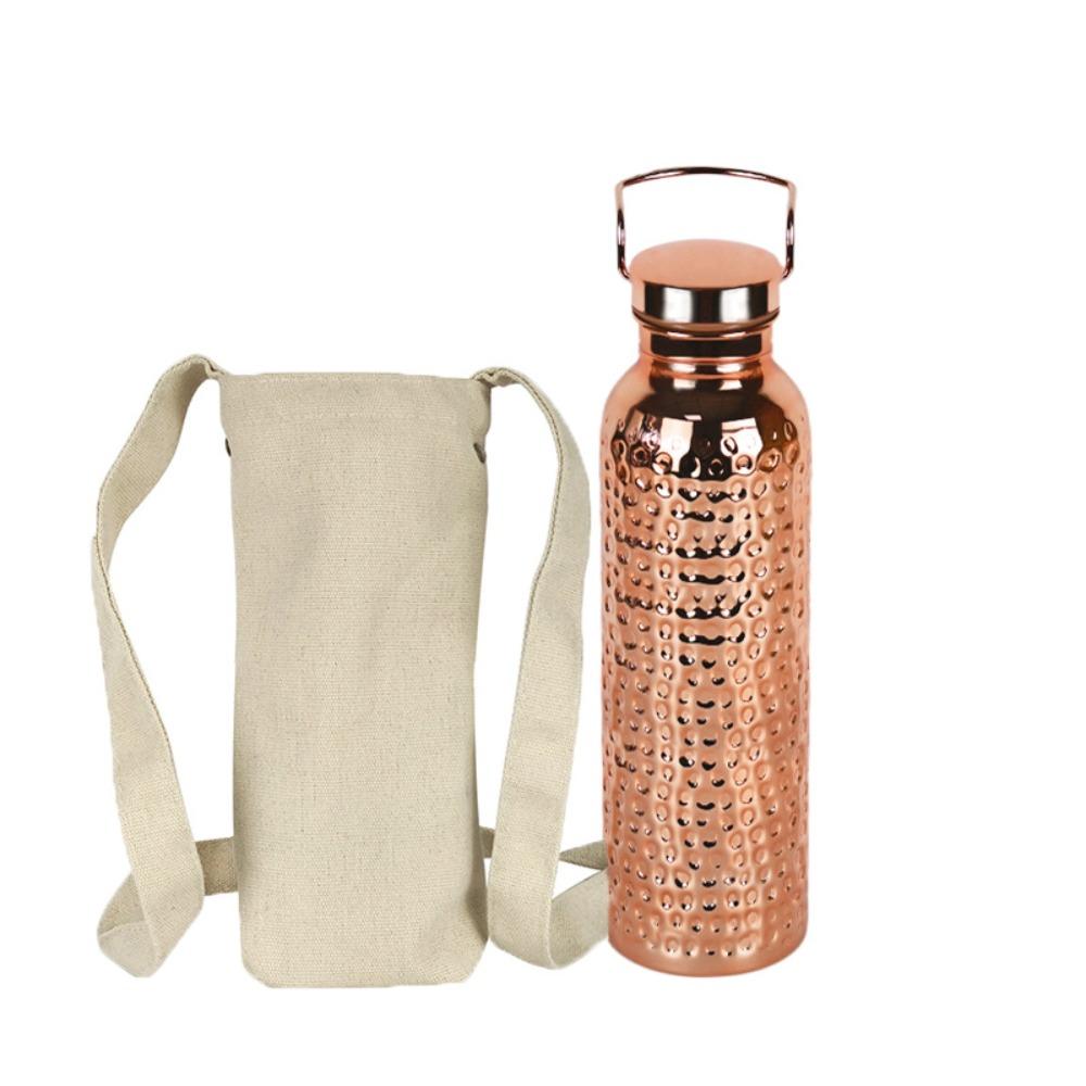 Portable Electroplated Copper Water Bottle 304 Stainless Steel Sports Water Bottle  Outdoor Sports