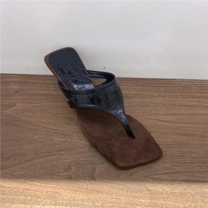 Fashion Low Slippers Women Summer Shoes On A Wedge Slides Pantofle Rubber Flip Flops Heeled Mules 2025 Silver Hawaiian High Cotton Fabri