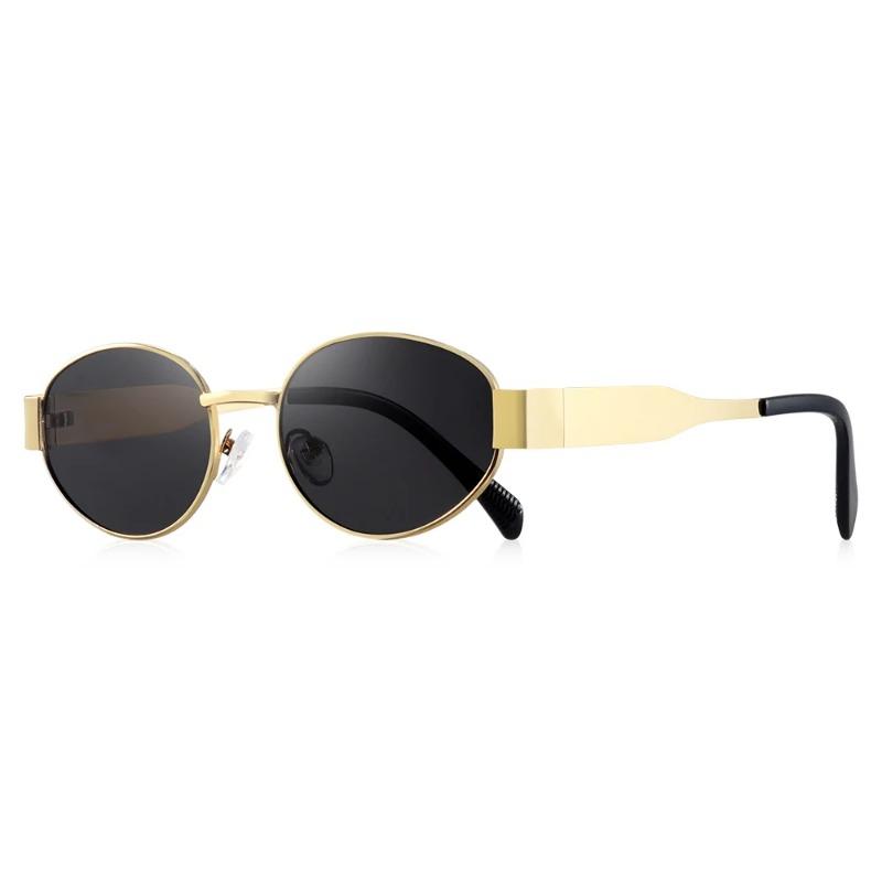 Y2K Oval Sunglasses Women Fashion Metal Small Round Glasses UV400 Protection Beach Accessories Female Shades
