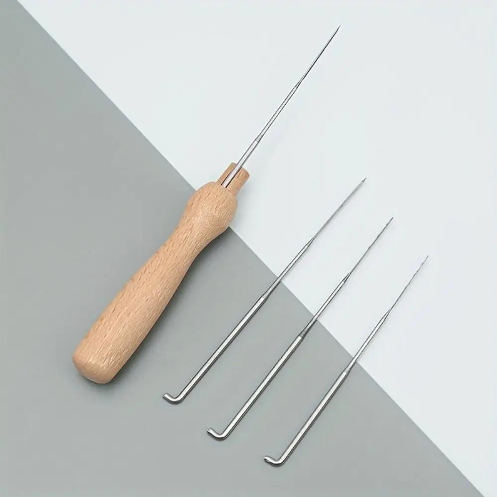 Creative Felting Needles Set Wooden Handle 3 Sizes Felting Needles Felting Needles with Bottle Professional Handmade
