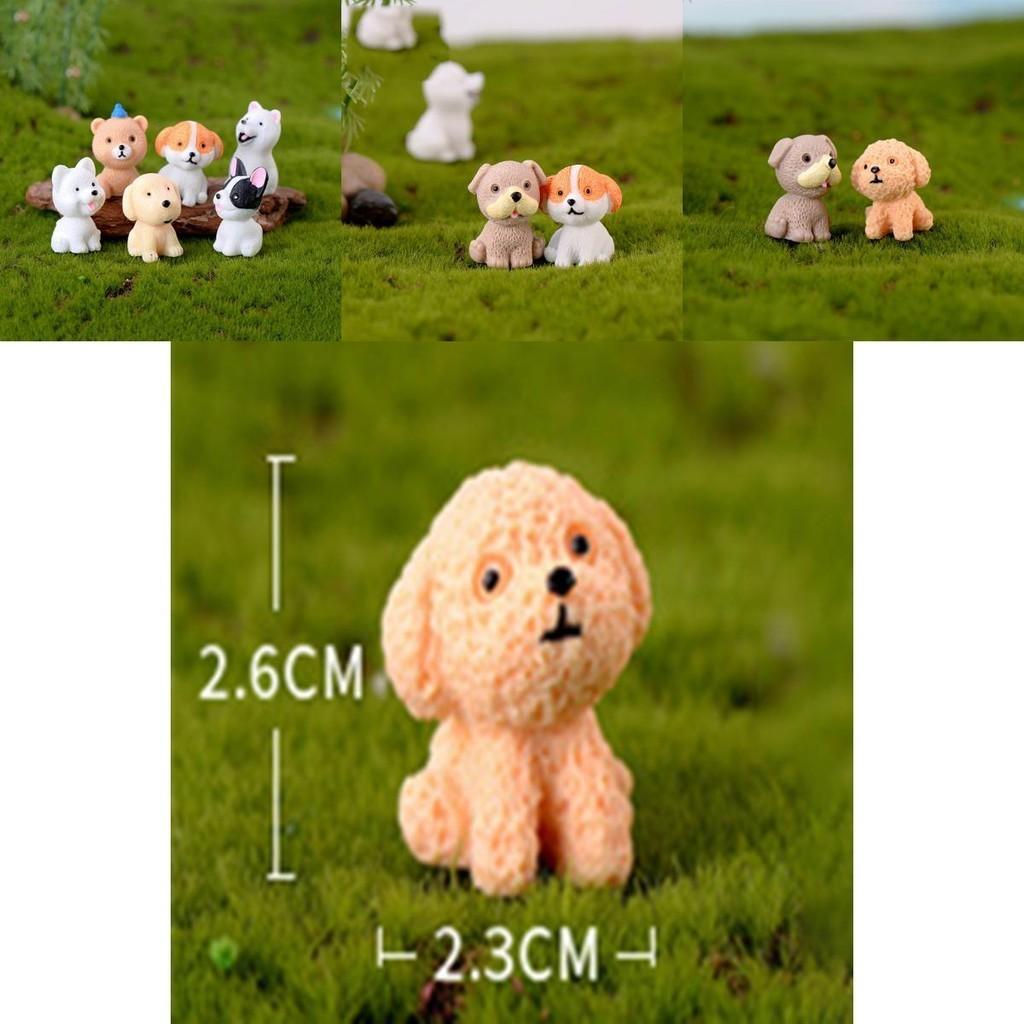 Stylish Mini Resin Dog Dolls 12 Style Ornaments Bringing Joyful Touch To Your Garden Spaces