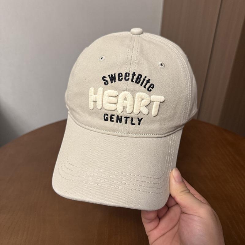 New soft top embroidered baseball cap women's spring summer sunshade sun protection cap men's trendy casual