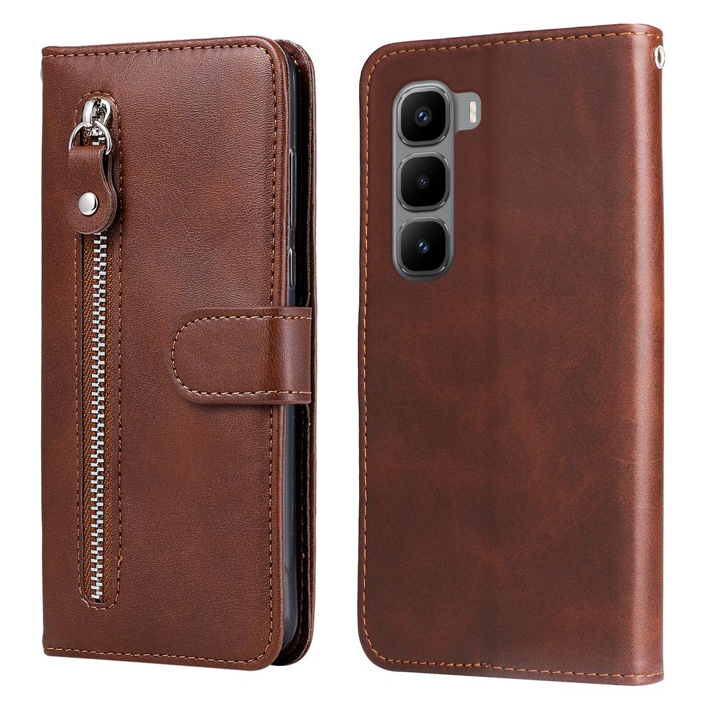 For Infinix Hot 60 Pro+ 4G PU Leather Cases with Zipper Pocket Wallet Phone Cover Stand