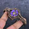 Copper Purple Turquoise Handmade Copper Wire Wrap Cuff Bangle Adjustable G5q01