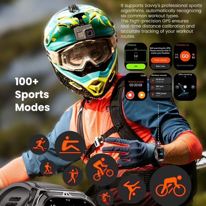 2025 Nové chytré hodinky s GPS s duální frekvencí Mužské 1,96palcový HD AMOLED displej Kompas Bluetooth hovory 5ATM Vodotěsné Sportovní chytré hodinky