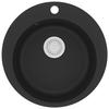 VidaXL Évier de Cuisine Granit Bac Unique Rond Noir Cuvette Lavabo de Cuisine 142956