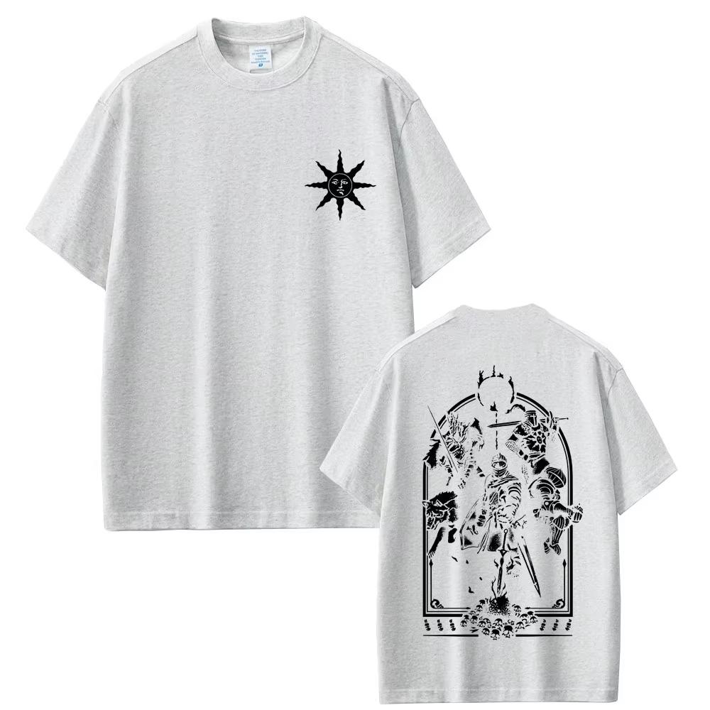 Game Dark Souls Praise The Sun Graphic Tshirt Men Women Vintage Gothic Rock Tshirts MenCasual pure Cotton Short Sleeve Top