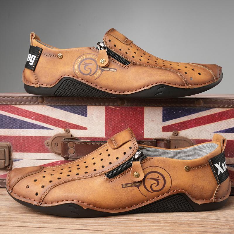 

Fashion Summer New Fashionable Hot Selling Casual Octopus Bean Shoes Brand Men Outdoor Comfortable Soft Soled Casual Sports Leather Shoe 38 коричневий