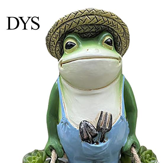 Animal Statue Decorative Vivid Resin Anti-deform Decoration Wear-resistant Garden Frog Sculpture for Outdoor