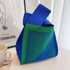 Fashion Handmade Knit Handbags Women Mini Knot Wrist Bag Korean Casual Tote Bag Reusable Shopping Bags