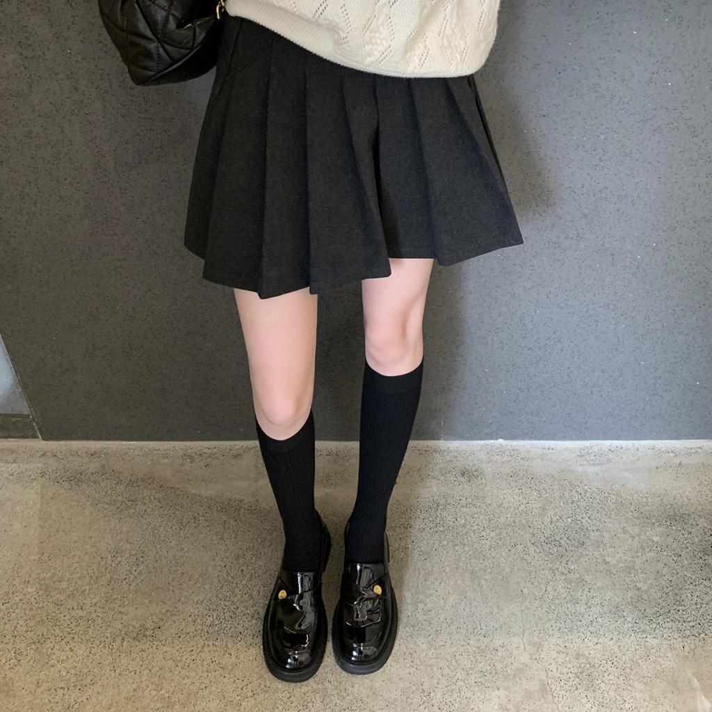 Rindslederversion~ Goldmünze dicksohliger Blockabsatz Damen kleine Lederschuhe