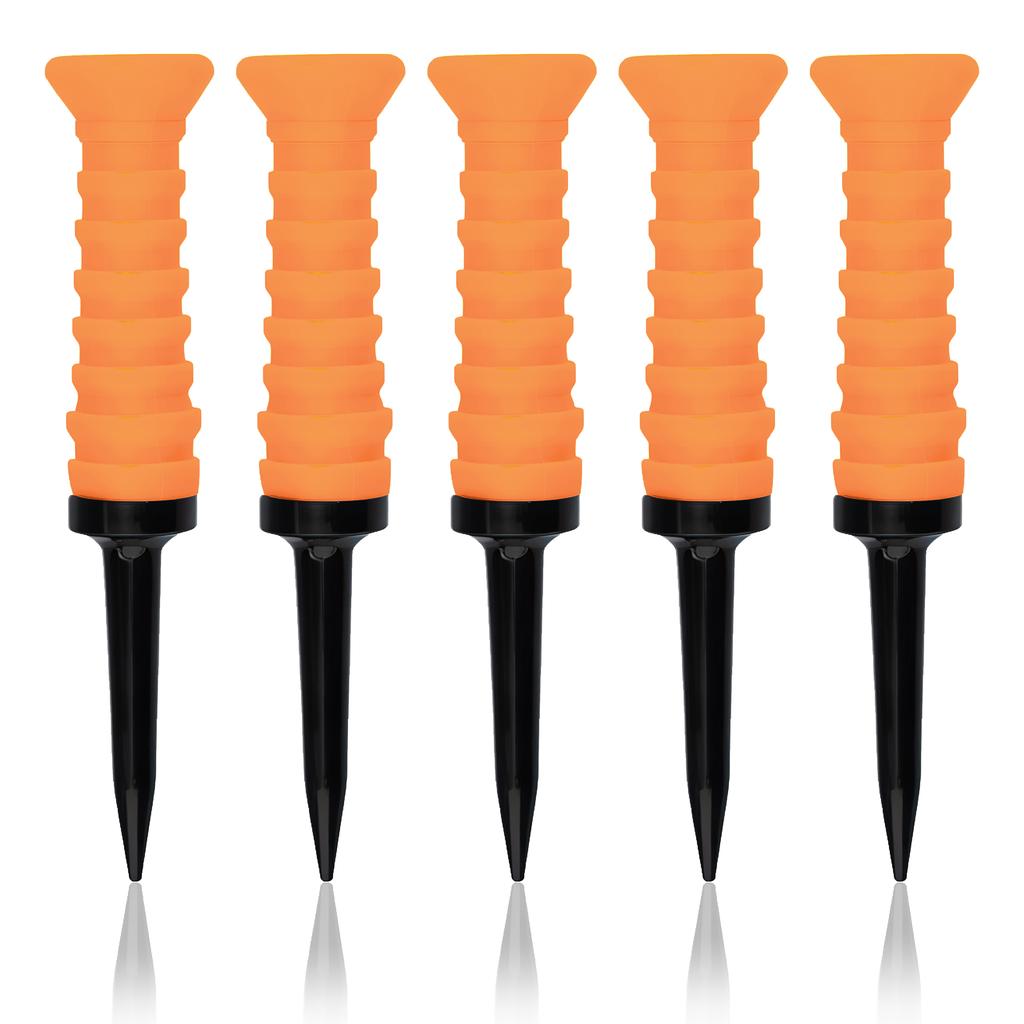 5pcs 360° Flexible Rubber Golf Tees, 3.27in/83mm, Durable, Low Friction, Vibrant Multicolor - Ideal for Everyday Golfers