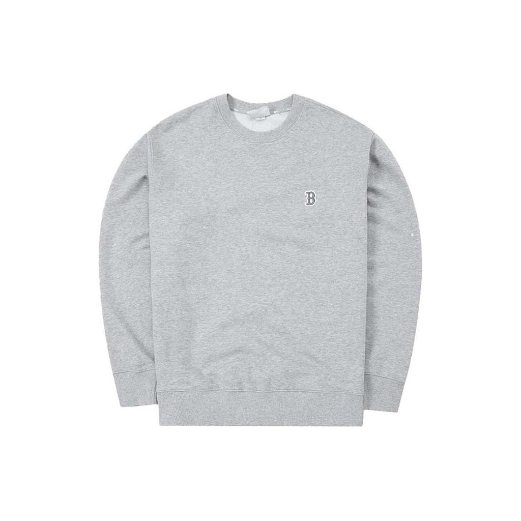 MLB Boston Red Sox Solid Logo Printed Sports Crewneck Sweatshirt Unisex sweatshirt Gray 3AMTB0131-43MGS